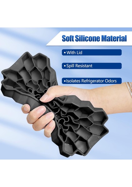 4 Pcs Buz Küpü Tepsileri, Sızdırmaz Kapaklı Silikon Buz Küpü Kalıbı, Soğutulmuş Içecekler, Viski, Kokteyller, Kahve Için Istiflenebilir Yumuşak Buz Küpü Tepsileri Için 148 Izgara K (Yurt Dışından) modelleri