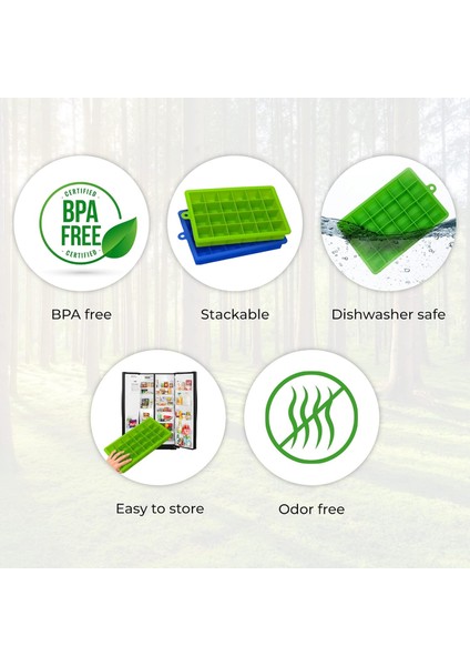 Silikon Buz Küpü Tepsisi - Dondurucu, Kokteyller için Büyük Buz Yapıcı Kalıbı - İstiflenebilir, BPA İçermez ve Kokusuz - Paslanmaz Çelik Maşalı Silikon Kare Buzluk Tepsisi (Yurt Dışından) modelleri