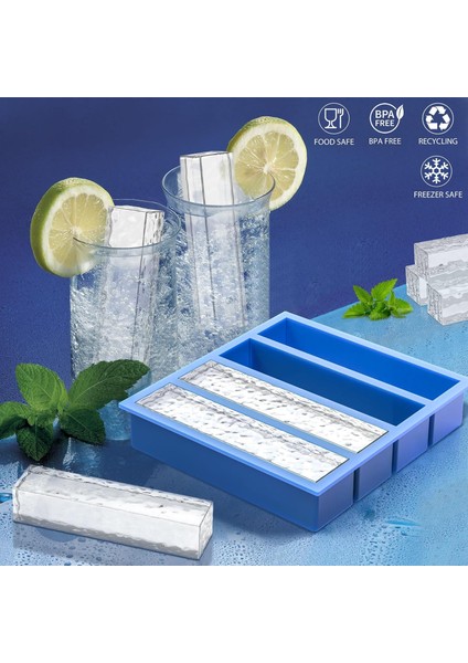 Viski Için Kolay Çıkarılan Buz Küpleri ile Silikon Buz Küpü Tepsileri, Tereyağı Kalıbı, 2'li Mavi Set (Yurt Dışından) fiyatları