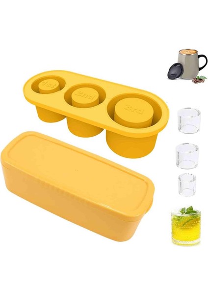 20-40OZ Bardak Için Kapaklı Silikon Buz Küpü Tepsisi, Kupa Için 3 Içi Boş Silindir Buz Küpü Kalıbı, Dondurucu Için Yeniden Kullanılabilir Buz Küpü Tepsileri, Kokteylleri Soğutmak I (Yurt Dışından)