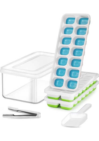 Kapaklı ve Kutulu Ice Cube Tepsi Seti - 3'lü Paket Silikon Buzluk Tepsisi U2013 Kolay Çıkarılabilir U2013 Viski, Kokteyl ve Bebek Maması Saklama Için Küçük Nugget Kalıp Buz Makin (Yurt Dışından)