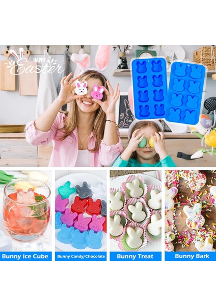 Tavşan Buz Küpü Kalıpları, Çikolata, Şeker, Buz Küpü, Cupcake Süslemeleri Için 8 Gözlü Tavşan Silikon Kalıpları, Paskalya Temalı Parti Için Harika, 2'li Paket (Yurt Dışından) fiyatları