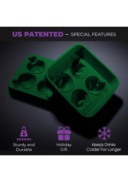 2-Pack 3D Antik Uzaylı Buz Kalıp Tepsileri, Buz Küpleri, Sabunlar, Çikolatalar, Dıy Figürler, Kurabiyeler, Reçine Modelleri Için Esnek Silikon Uzaylı Şekil Yapımcıları (Yurt Dışından)