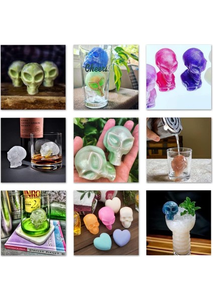 2-Pack 3D Antik Uzaylı Buz Kalıp Tepsileri, Buz Küpleri, Sabunlar, Çikolatalar, Dıy Figürler, Kurabiyeler, Reçine Modelleri Için Esnek Silikon Uzaylı Şekil Yapımcıları (Yurt Dışından)