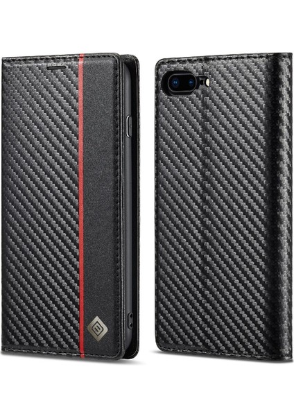 IPhone 8 Için Kılıf Artı/7 Artı Manyetik Karbon Fiber Kart Ekleme Tam (Yurt Dışından)