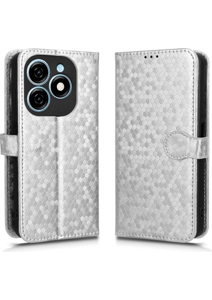 Tecno Spark 20 Manyetik Toka Geometrik Desen Deri Cüzdan Için Kılıf (Yurt Dışından)