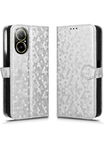 Realme C67 4g Deri Cüzdan Kapak Manyetik Toka Geometrik Için Kılıf (Yurt Dışından) fırsatları