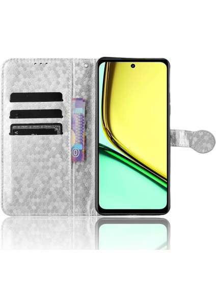 Realme C67 4g Deri Cüzdan Kapak Manyetik Toka Geometrik Için Kılıf (Yurt Dışından) indirimleri