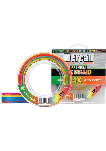 Premium Pe 4x Örgü Ip 150 M Multi Colour Makara Misina