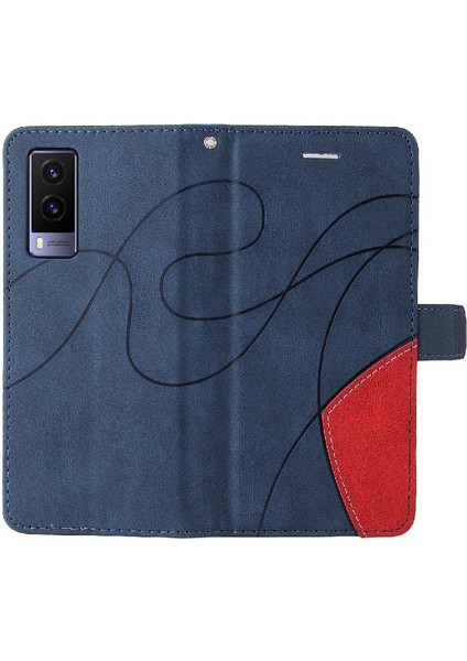 Vıvo V21E 5g Kickstand Koruyucu Iki Renkli Dikiş Pu Deri Için Kılıf (Yurt Dışından) fiyatları