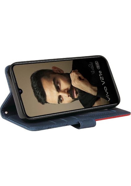 Vıvo V21E 5g Kickstand Koruyucu Iki Renkli Dikiş Pu Deri Için Kılıf (Yurt Dışından) indirimleri