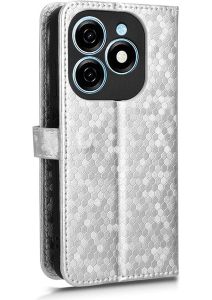 Tecno Spark 20 Manyetik Toka Geometrik Desen Deri Cüzdan Için Kılıf (Yurt Dışından)