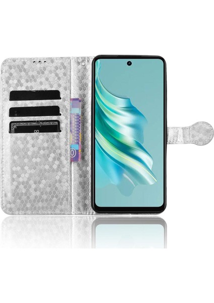 Tecno Spark 20 Manyetik Toka Geometrik Desen Deri Cüzdan Için Kılıf (Yurt Dışından)