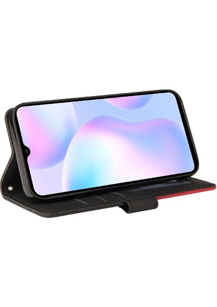 Xiaomi Redmi 9A Için Kılıf Pu Deri Kart Yuvası Standı ile Folio Kılıf Çevirin (Yurt Dışından)