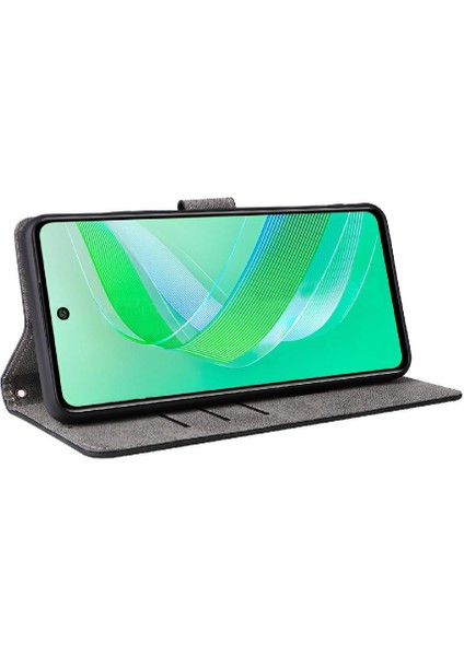 Infinix Akıllı 8/X6525 Kart Yuvaları Için Kılıf Kapak Flip Folio Cüzdan Rfıd Pu (Yurt Dışından)