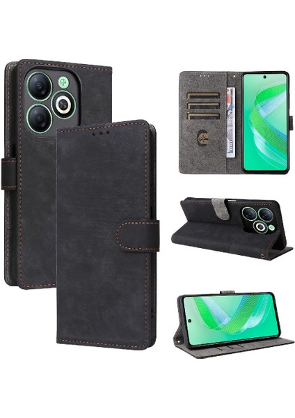 Infinix Akıllı 8/X6525 Kart Yuvaları Için Kılıf Kapak Flip Folio Cüzdan Rfıd Pu (Yurt Dışından)