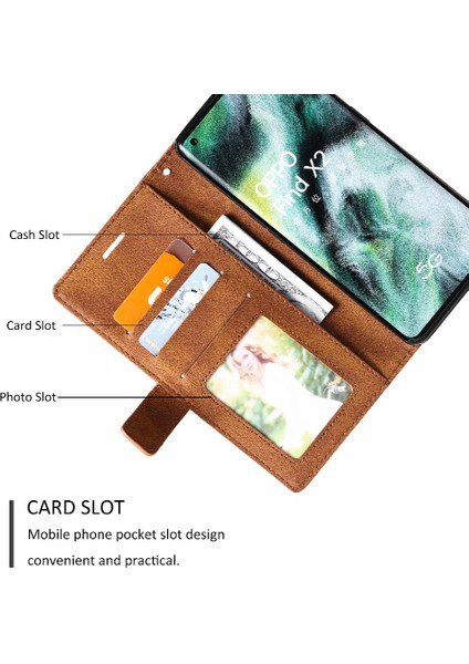 Oppo Bulmak Için Kılıf X2 Manyetik Cüzdan Flip Folio Darbeye Kart Tutucu Pu (Yurt Dışından)
