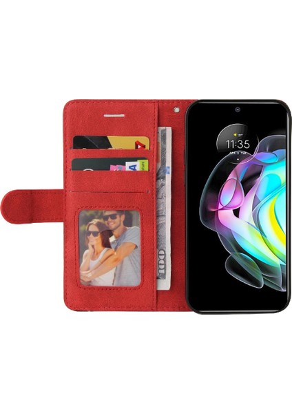 Mays Shop Motorola Kenar 20 Kart Yuvası Standı Pu ile Iki Renkli Dikiş Için Kılıf (Yurt Dışından)