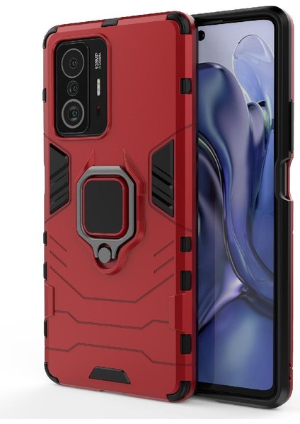 Xiaomi 11T/11T Pro 5g 360 &deg; Dönen Halka Darbeye Kapak Askeri (Yurt Dışından)