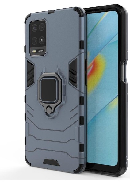 Oppo A54 4g Için Kılıf 360 &deg; Dönen Halka Darbeye Kapak Kickstand Askeri (Yurt Dışından)