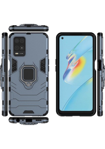 Oppo A54 4g Için Kılıf 360 &deg; Dönen Halka Darbeye Kapak Kickstand Askeri (Yurt Dışından)