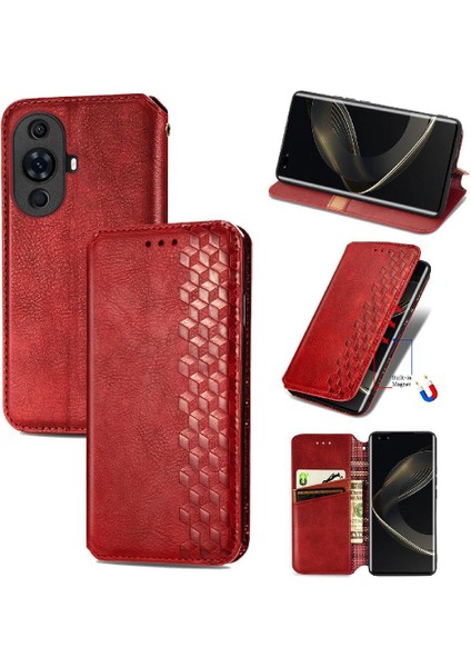 Huawei Nova 11 Pro Cüzdan Fonksiyonu Için Kılıf Kapak Çevirin Deri Kılıf (Yurt Dışından)