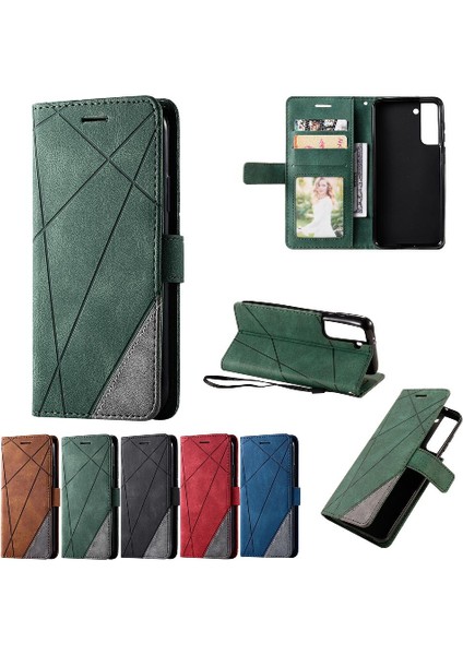 Samsung Galaxy S21 Kart Tutucu Için Kickstand Manyetik Cüzdan Flip Pu (Yurt Dışından) modelleri