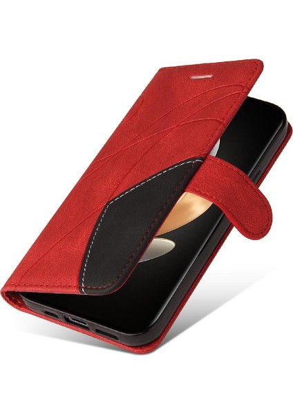 Vıvo V29 5g Pu Deri Flip Folio Kılıf Için Kılıf ile Iki Renkli Dikiş (Yurt Dışından)