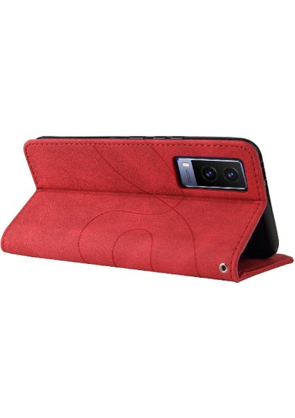 Vıvo V21E 5g Kickstand Koruyucu Iki Renkli Dikiş Pu Deri Için Kılıf (Yurt Dışından) fiyatları