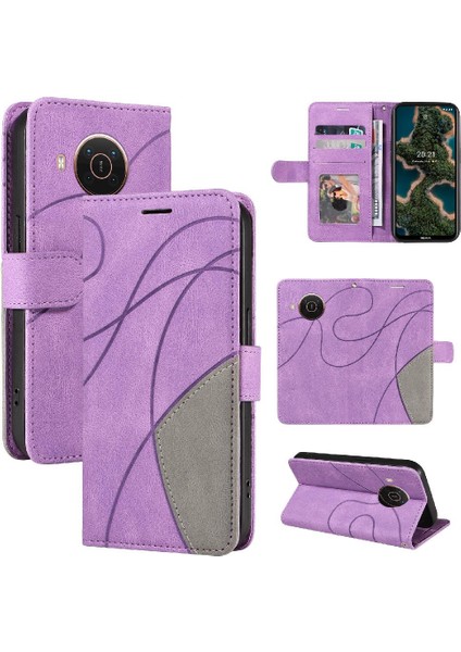 Nokia X10/X20 Pu Deri Flip Folio Kılıf Kickstand Koruyucu (Yurt Dışından)