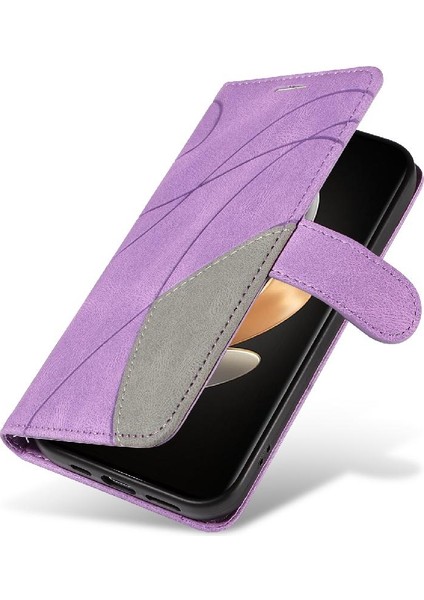 Vıvo V29 5g Pu Deri Flip Folio Kılıf Için Kılıf ile Iki Renkli Dikiş (Yurt Dışından)