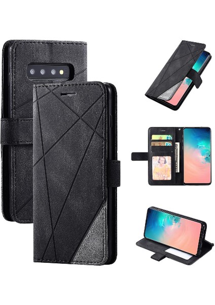 Samsung Galaxy S10 Için Kılıf Manyetik Pu Deri Kart Tutucu Kickstand Flip (Yurt Dışından)