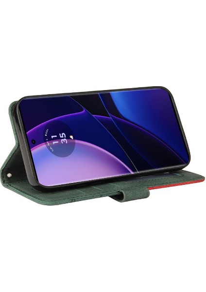 Motorola Kenar 40 5g Kickstand Koruyucu Pu Deri Flip Folio Için Kılıf (Yurt Dışından)