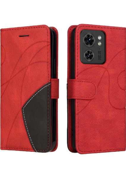 Motorola Kenar 40 5g Kickstand Koruyucu Pu Deri Flip Folio Için Kılıf (Yurt Dışından)