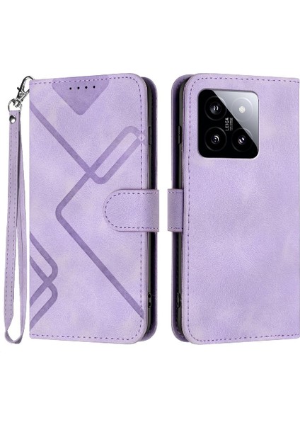 Kart Yuvası Standı Manyetik ile Xiaomi 14 Pu Deri Kapak Cüzdan (Yurt Dışından)