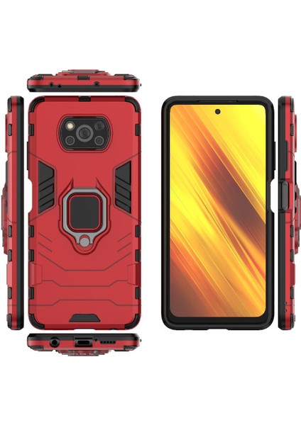 Xiaomi Poco X3/x3 Pro Darbeye Kapak 360 &deg; Dönen Halka Askeri (Yurt Dışından)