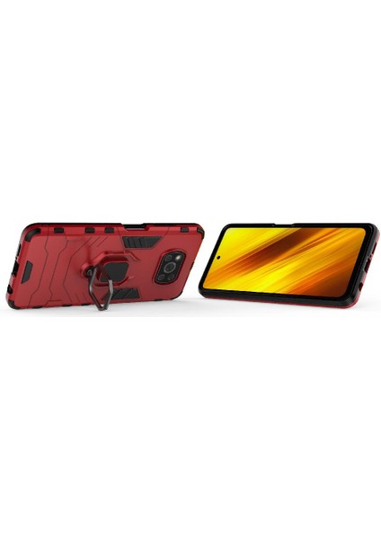 Xiaomi Poco X3/x3 Pro Darbeye Kapak 360 &deg; Dönen Halka Askeri (Yurt Dışından)