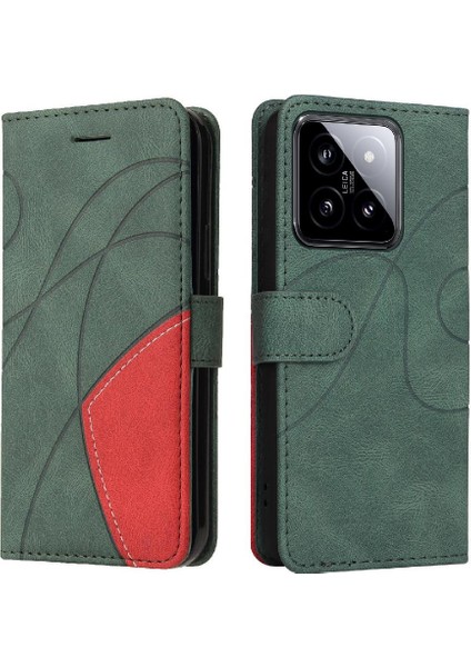 Kart Yuvası Standı ile Xiaomi 14 Pu Deri Flip Folio Kılıf (Yurt Dışından) modelleri
