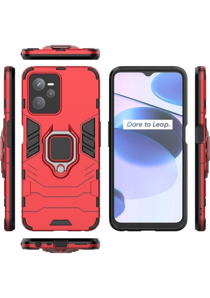 Realme C35 Darbeye Kapak Askeri Damla Koruma Kickstand Için Kılıf (Yurt Dışından) modelleri