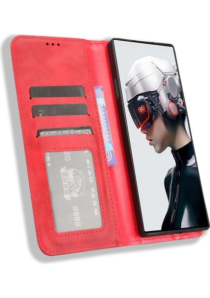 Zte Nubia Kırmızı Sihirli 9 Pro/pro Artı Cüzdan Pu Deri Manyetik (Yurt Dışından)