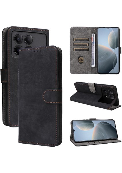 Xiaomi Poco X6 Pro Kart Yuvaları Kapak Manyetik Kapatma Rfıd Flip Pu (Yurt Dışından)