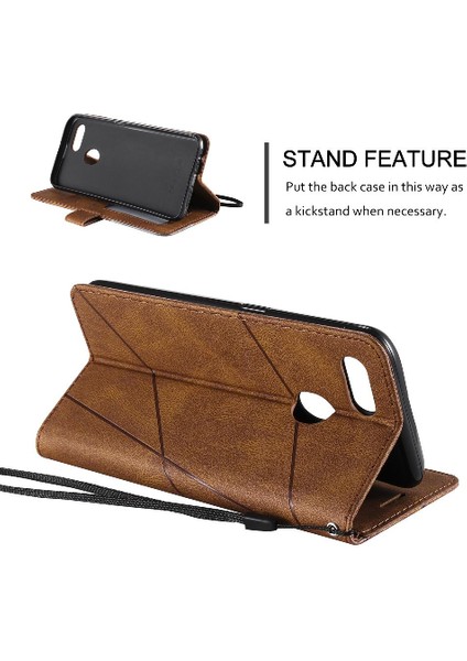 Oppo A7/A12/A5S Kart Tutucu Için Kickstand Cüzdan Flip Folio Pu (Yurt Dışından)