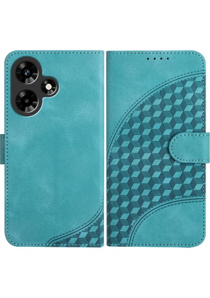 Infinix Sıcak Case Manyetik Kart Tutucu Için Kılıf Geometrik Desen Flip Case (Yurt Dışından)
