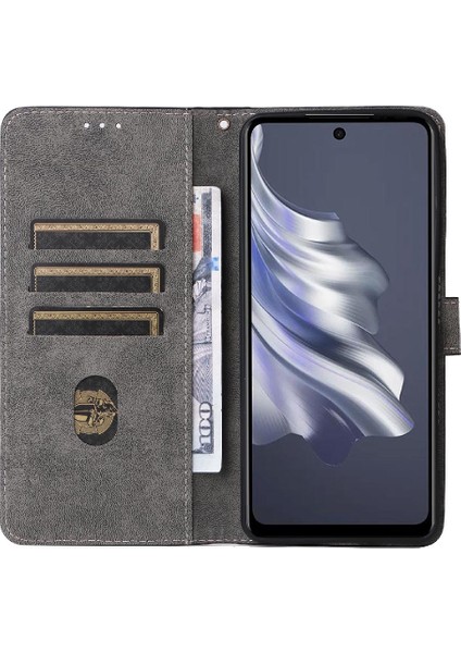 Tecno Spark 20 Pro 4g Manyetik Kapatma Flip Folio Cüzdan Rfıd Pu Için Kılıf (Yurt Dışından)