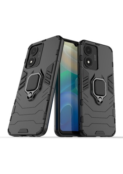 Vıvo Y02S Için Kılıf 360 &deg; Dönen Halka Darbeye Kapak Kickstand Askeri (Yurt Dışından)