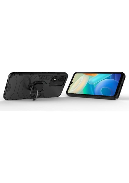Vıvo Y02S Için Kılıf 360 &deg; Dönen Halka Darbeye Kapak Kickstand Askeri (Yurt Dışından) fırsatları