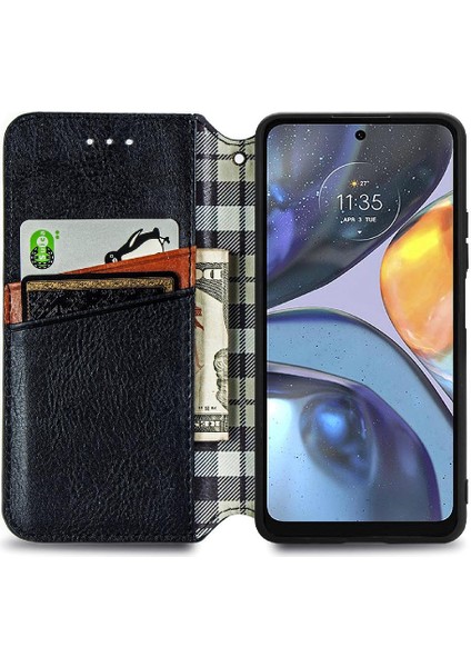 Mays Shop Motorola Moto G22 Cüzdan Fonksiyonu Için Kılıf Moda Tasarım Deri Kılıf (Yurt Dışından)