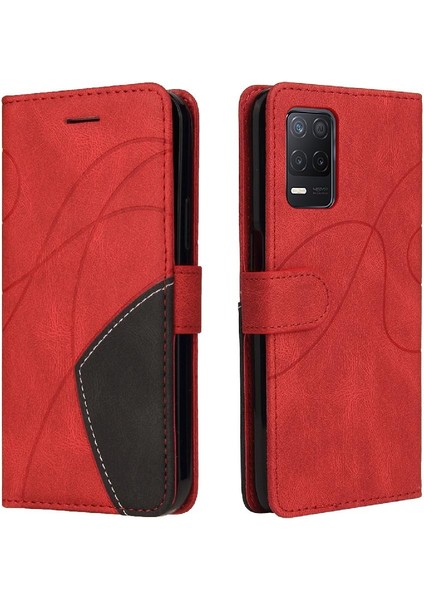 Kart Yuvası Standı ile Realme 8 5g Pu Deri Flip Folio Kılıf (Yurt Dışından)