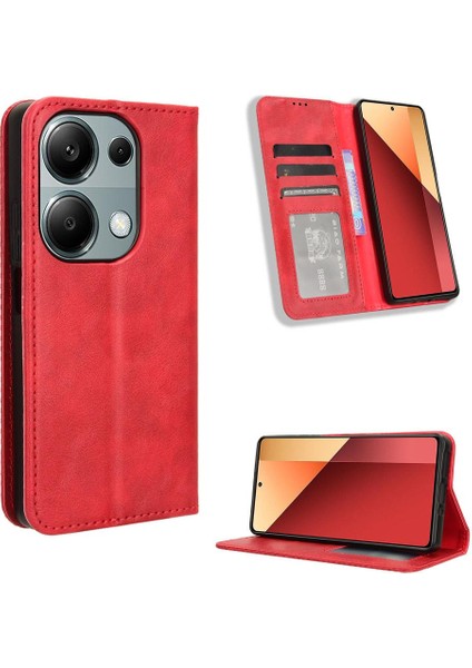 Xiaomi Redmi Not Için Kılıf 13 Pro 4g Cüzdan Manyetik Kapatma Pu Deri (Yurt Dışından)