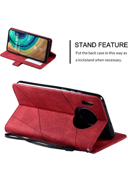 Mays Shop Huawei Mate 30 Için Kılıf Cüzdan Flip Folio Darbeye Manyetik Pu Deri (Yurt Dışından)